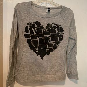 Grey map sweater.